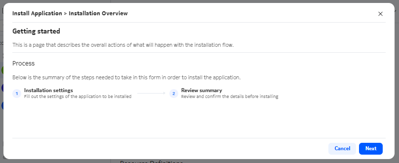 Installation Overview form Installation Overview form
